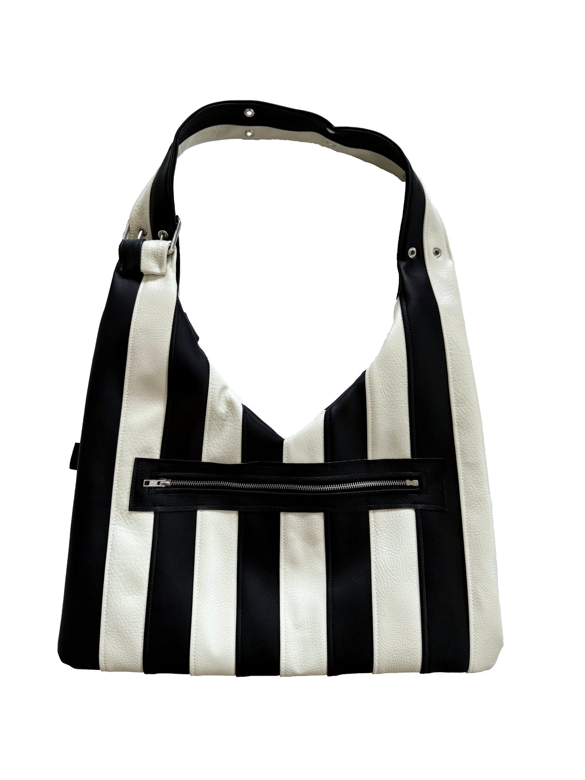 Stripe Vago Bag - White & Black