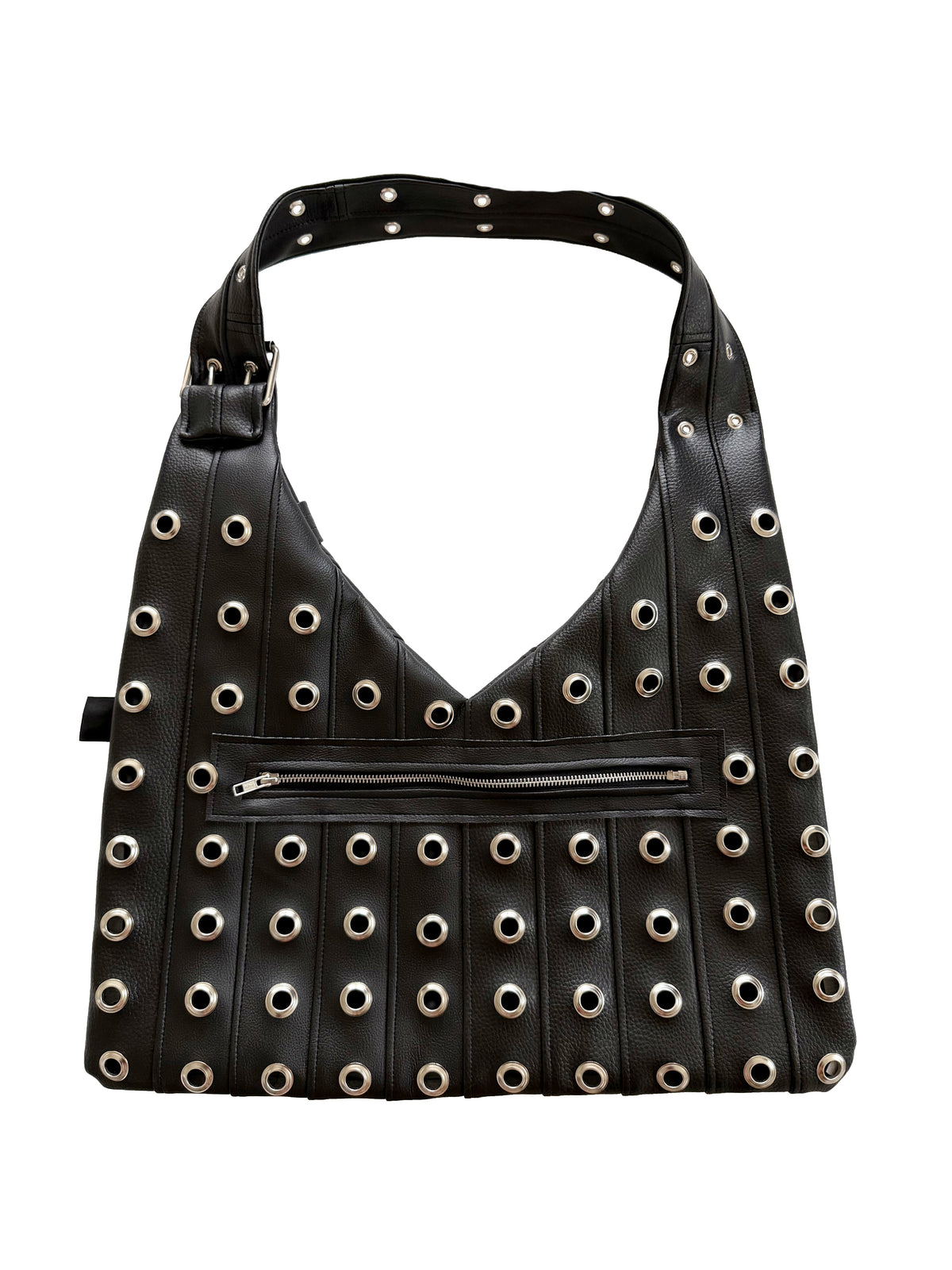 Stripe Vago Bag - Black Grommet