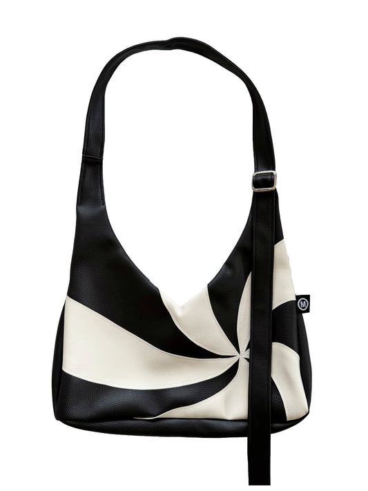 Swirl Vago XL Crossbody - Black & White
