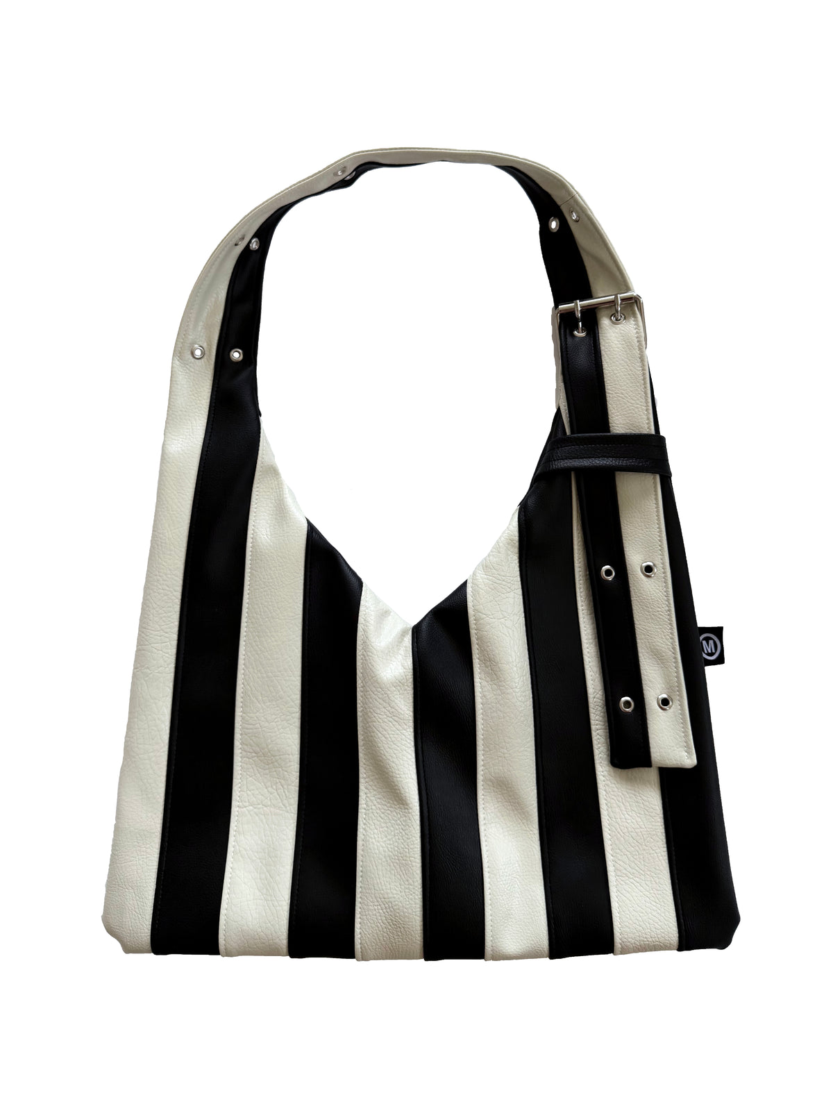 Stripe Vago Bag - White & Black