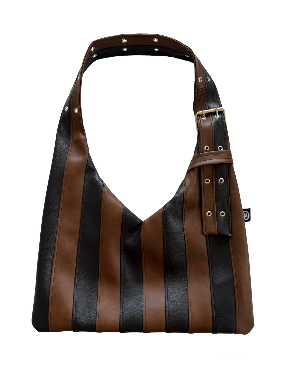 Stripe Vago Bag - Brown & Black