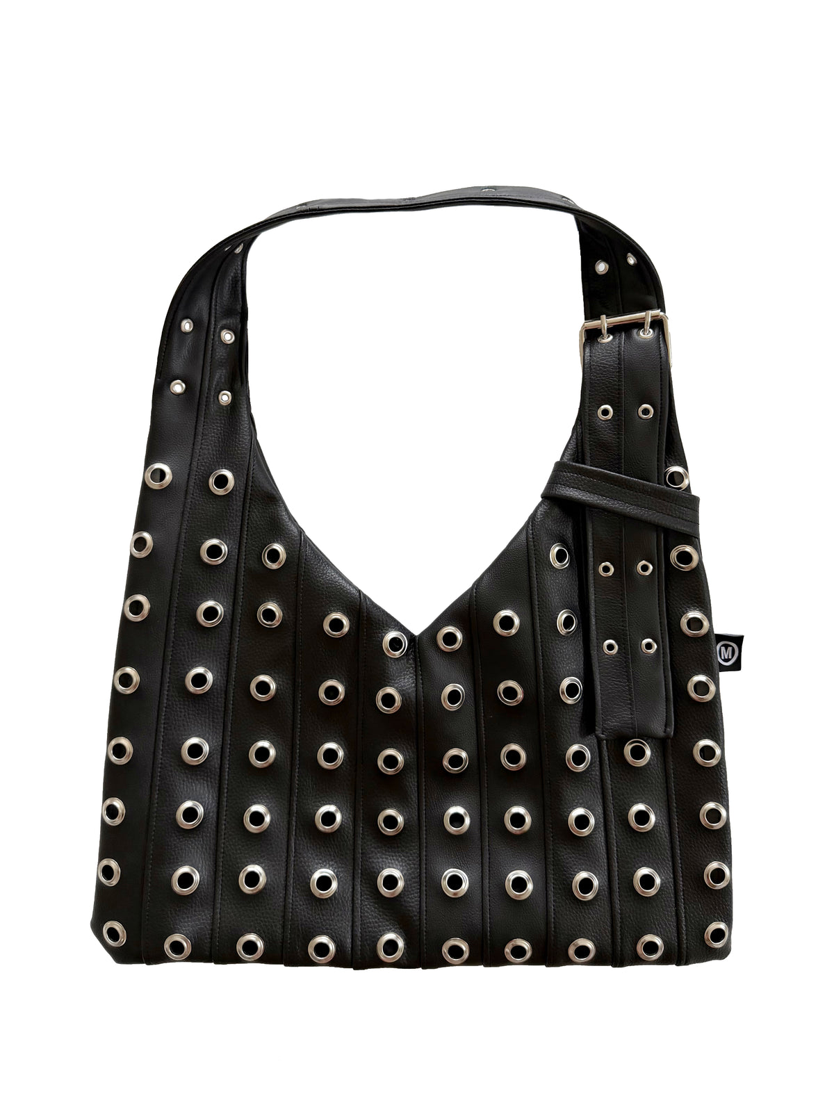 Stripe Vago Bag - Black Grommet