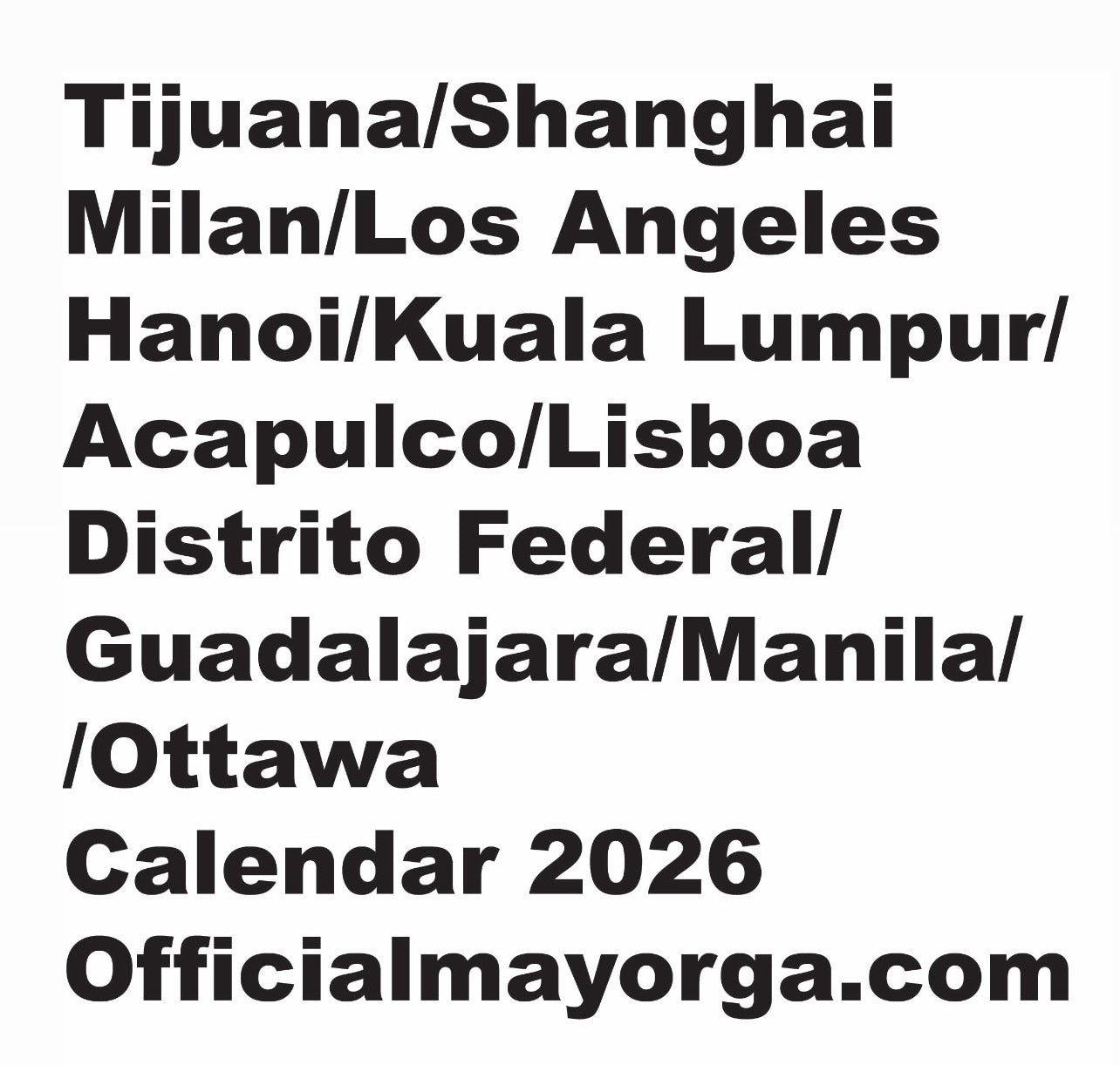 Calendar 2026 Officialmayorga Sending Postcards